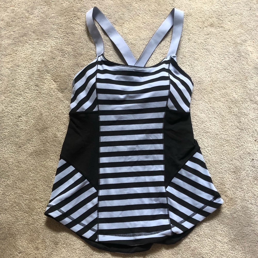 Lululemon Lavender And Black Striped Tank S4
